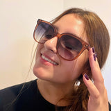 Óculos de Sol Feminino Fast Eyewear Manu Rosé Cinza Ótica Fast